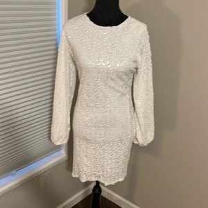 White Sequin evening gown